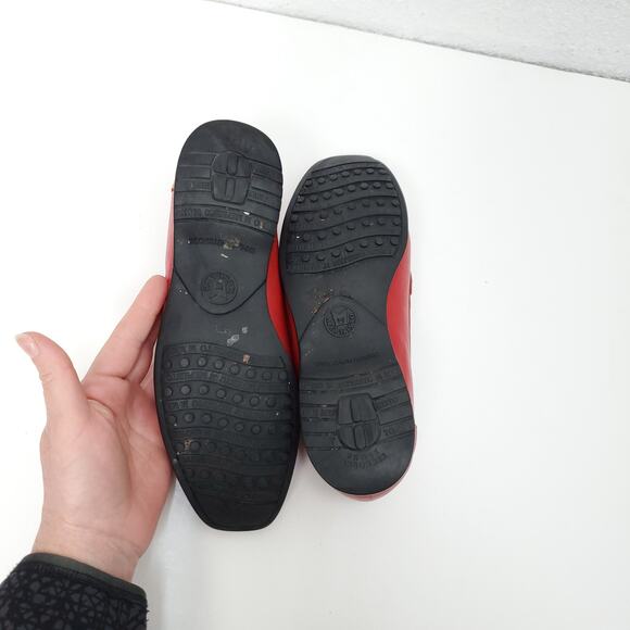 MEPHISTO Leather Idellia Red Comfort Mocassin Loafers Square Toe Shoes - Picture 11 of 12